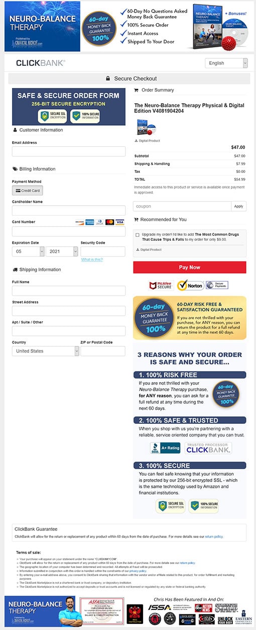 secure checkout page